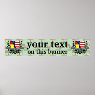 Ghanaian-American Shield Flag Banner Poster