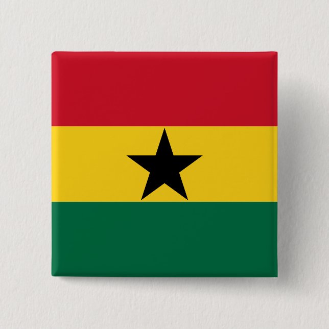 Ghanaian Flag 15 Cm Square Badge (Front)