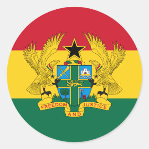 Ghanaian Flag & Coat of Arms, Flag of Ghana Classic Round Sticker