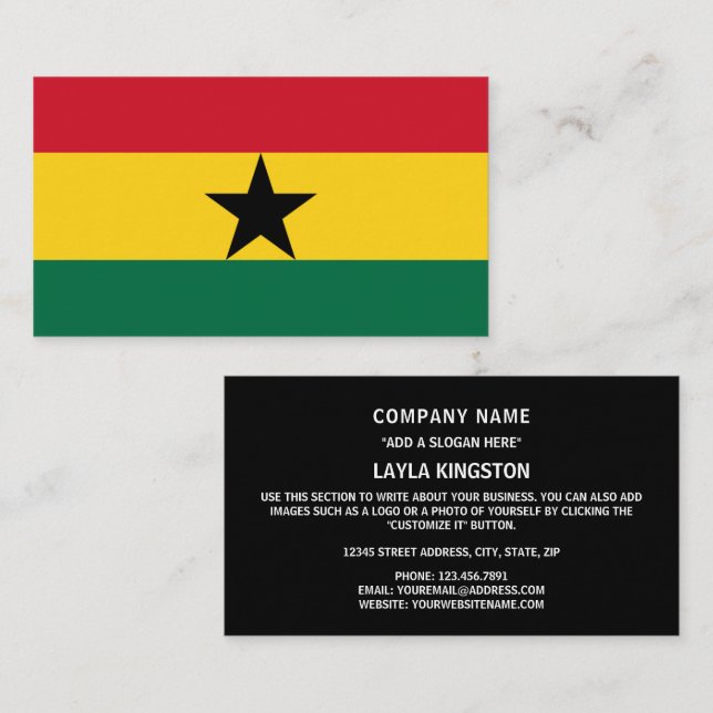 Ghanaian Flag, Flag of Ghana Business Card (Front/Back)
