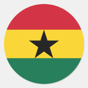 Ghanaian Flag, Flag of Ghana Classic Round Sticker