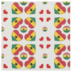 Ghanaian Flag & Ghana Heart fashion Fabric