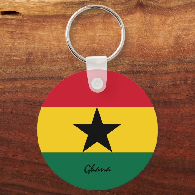 Ghanaian Flag & Ghana holiday, patriots / sports Key Ring (Front)