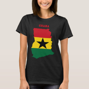 Ghanaian Flag inside Map of Ghana T-Shirt