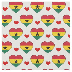 Ghanaian Flag Red Heart fashion Fabric/Ghana Fabric