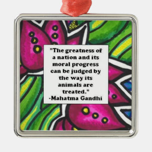 Ghandi animal quote metal tree decoration