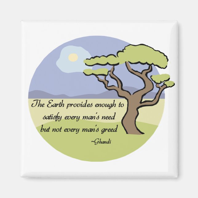 Ghandi Earth quote magnet (Front)