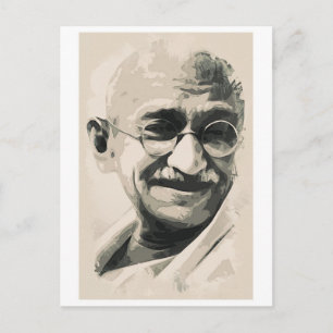 Ghandi smile postcard