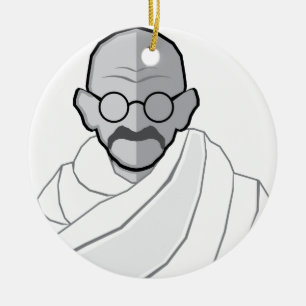Ghandi Vector Ceramic Tree Decoration