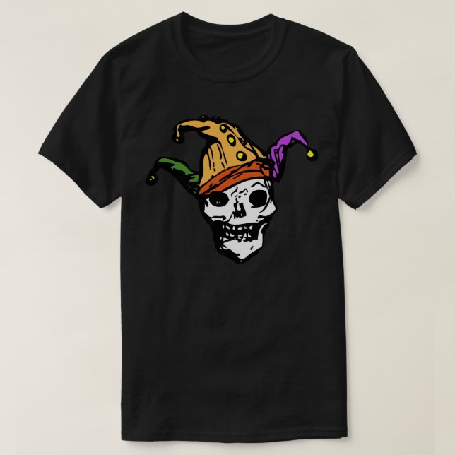 Ghastly Jester Skull T-Shirt (Design Front)