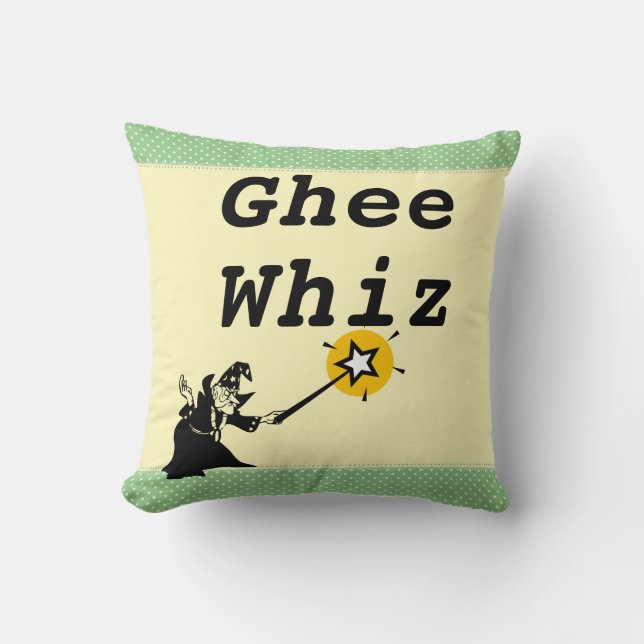 Ghee Whiz Throw Pillow (Front)