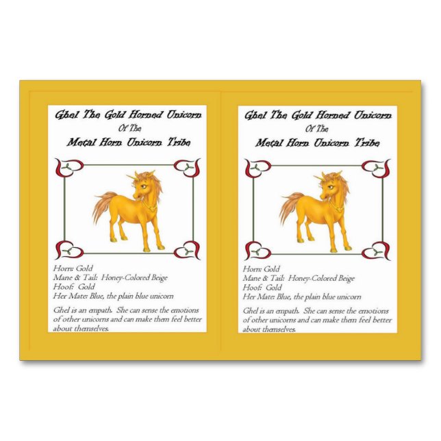 Ghel The Gold-Horned Unicorn Trading Card (Front)