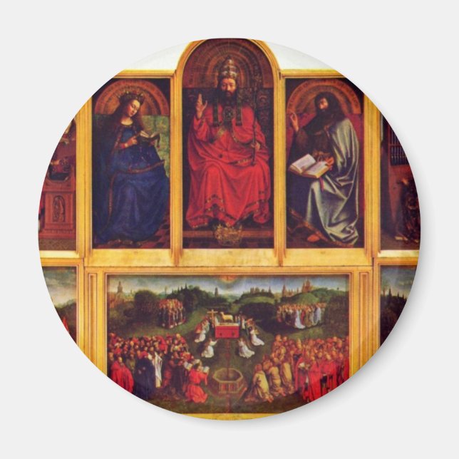 Ghent Altar Altar Of The Mystic Lamb Scene View Of Magnet (Front)