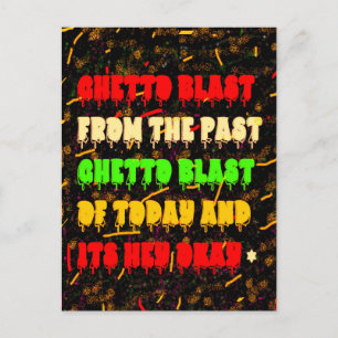 GHETTO BLAST FROM THE PAST PARTY ON AFRO AMERICANS POSTCARD