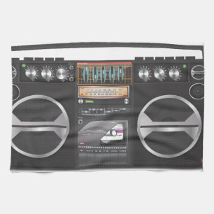 Ghetto blaster boombox tea towel