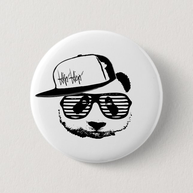 Ghetto panda 6 cm round badge (Front)