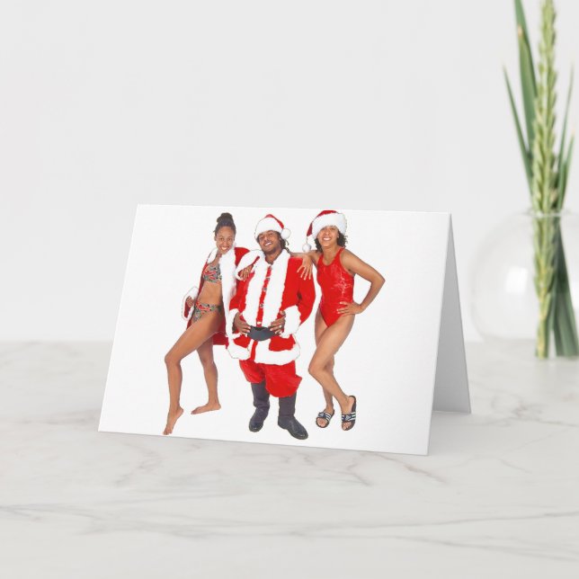 Ghetto Santa and his Elves from the Hood Holiday Card (Front)