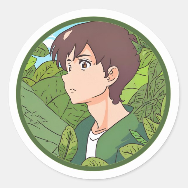 Ghibli Sticker: A Loving Nature Day  Classic Round Sticker (Front)