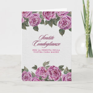 Ghirlanda di Anemoni Simpatia Sympathy Italian Card