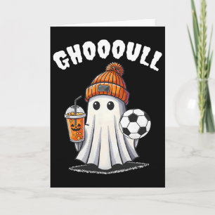Ghoooal Soccer Ghost Halloween Funny Soccer Hallow Card