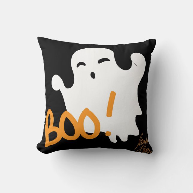 Ghost 1 Throw Pillow (Front)
