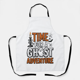 Ghost Adventure Halloween Vintage Typography Desig Apron