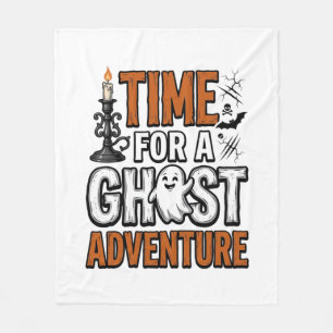 Ghost Adventure Halloween Vintage Typography Desig Fleece Blanket