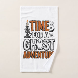 Ghost Adventure Halloween Vintage Typography Desig Hand Towel
