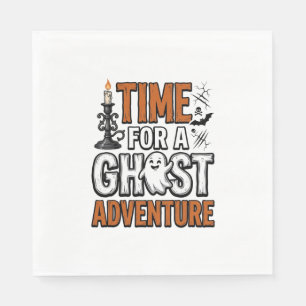 Ghost Adventure Halloween Vintage Typography Desig Napkin