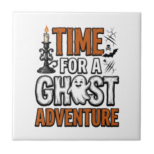 Ghost Adventure Halloween Vintage Typography Desig Tile