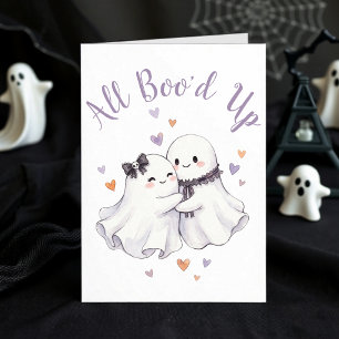 Ghost All Boo'd Up Cute Halloween Birthday Card