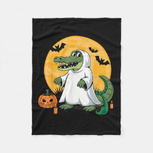 Ghost Alligator Halloween Soky Gator Lovers  Fleece Blanket