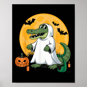 Ghost Alligator Halloween Soky Gator Lovers Poster