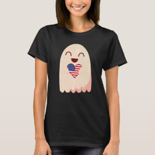 Ghost American Flag Usa America Patriotic T-Shirt