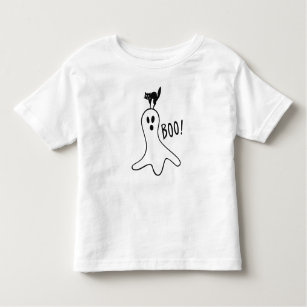 Ghost and Black Cat Halloween Cute Toddler T-Shirt
