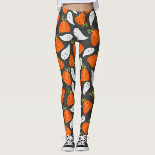Ghost And Pumpkin Pattern Leggings