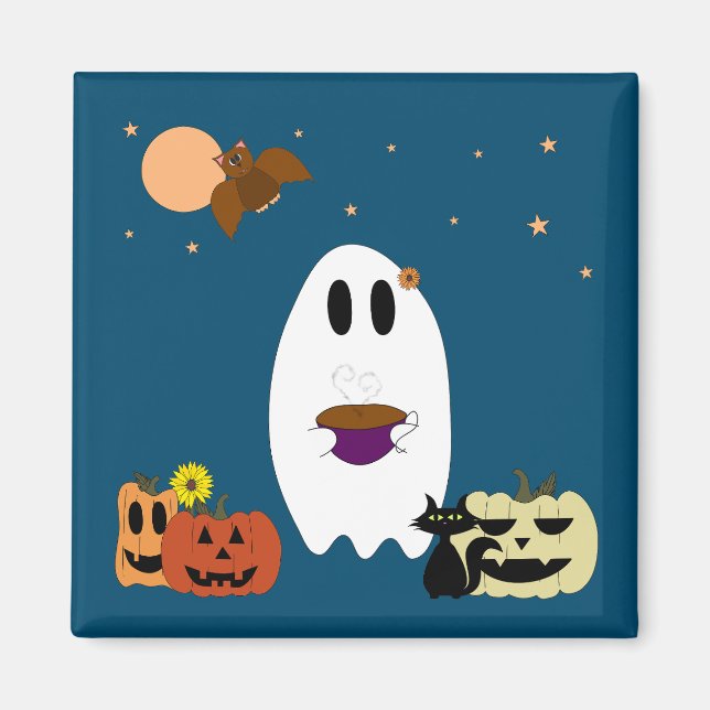 Ghost and Tea Magnet (Front)