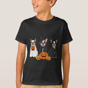Ghost And Witch Boston Terrier  T-Shirt