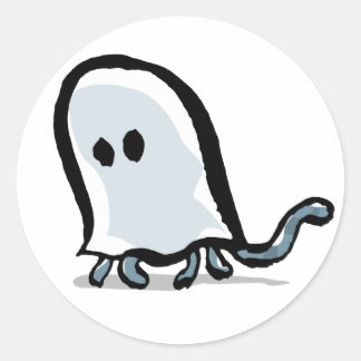 ghost animal classic round sticker