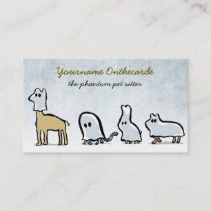 ghost animals (pet sitting) business card