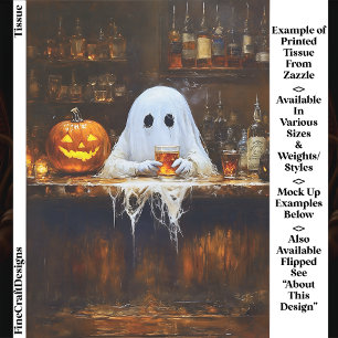 Ghost at Haunted Halloween Bar EA2L Decoupage Tissue Paper