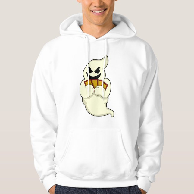 Ghost at Poker with Poker cards Hoodie (Front)