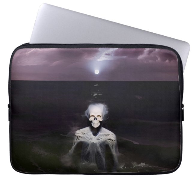 Ghost at Sea - Oil Painting Laptop Sleeve (Front)