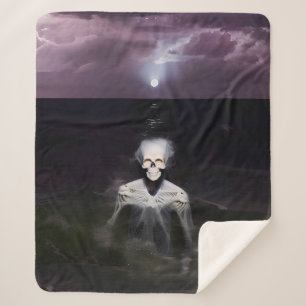 Ghost at Sea - Oil Painting Sherpa Blanket