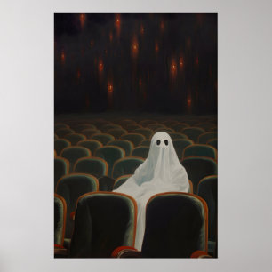 Ghost at the Theatre Art Print Spooky Broadway