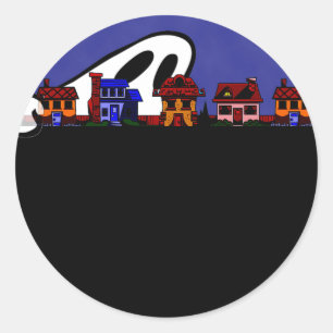 Ghost Avenue Halloween Classic Round Sticker