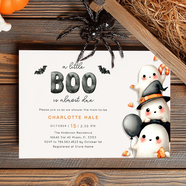 Ghost Baby Shower A Little Boo Halloween  Invitation (Creator Uploaded)