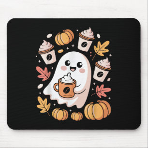 Ghost Barista Halloween Design With Cute Coffee Th Mouse Pad