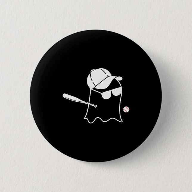 Ghost Baseball Halloween Costume Funny Baseball 6 Cm Round Badge (Front)