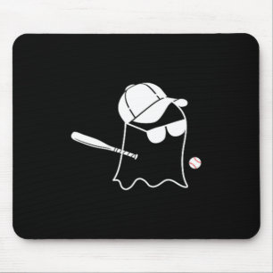 Ghost Baseball Halloween Costume Funny Baseball Mouse Pad